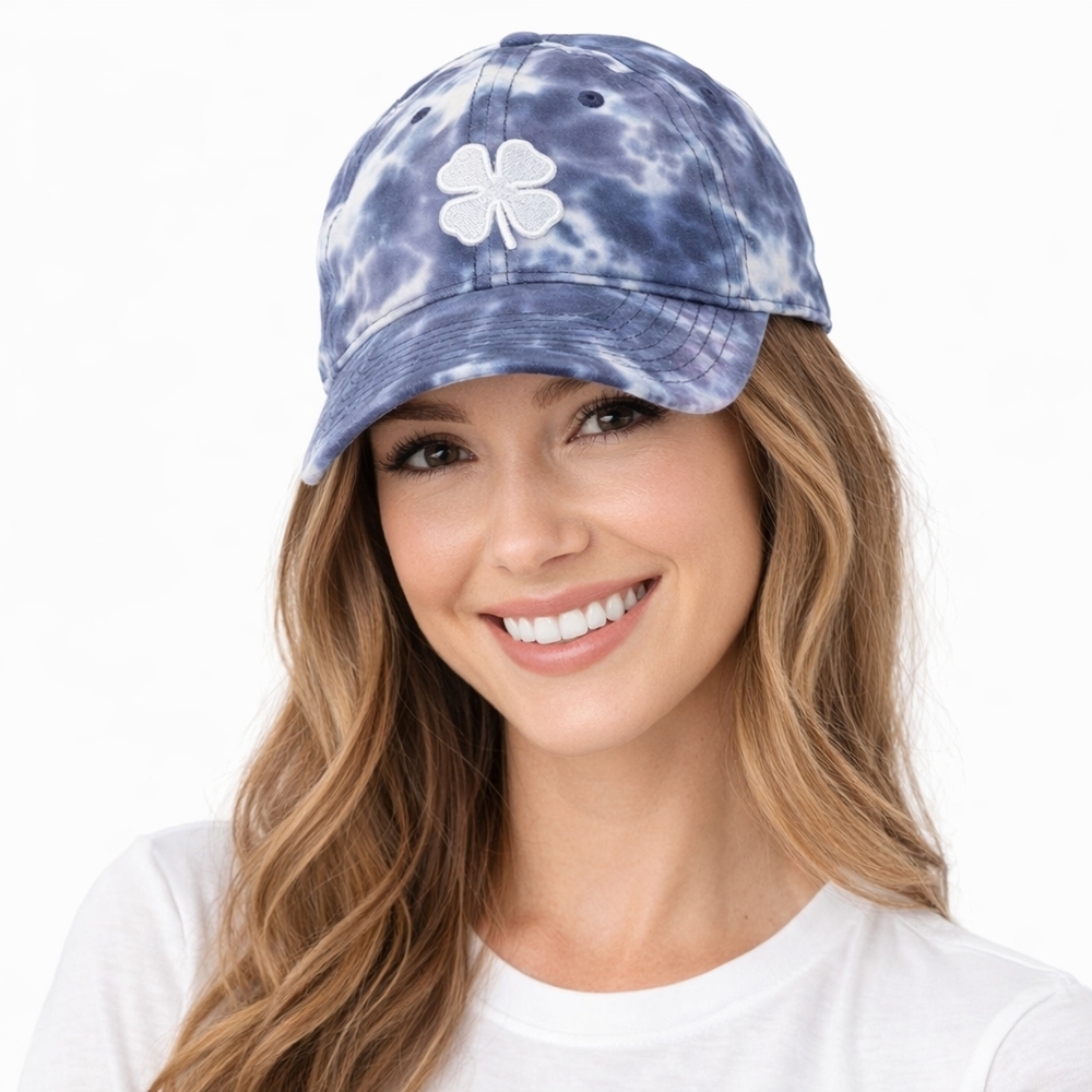Black Clover Top Golf Live Lucky Tie Dye Cap Navy Blue White 100% Cotton